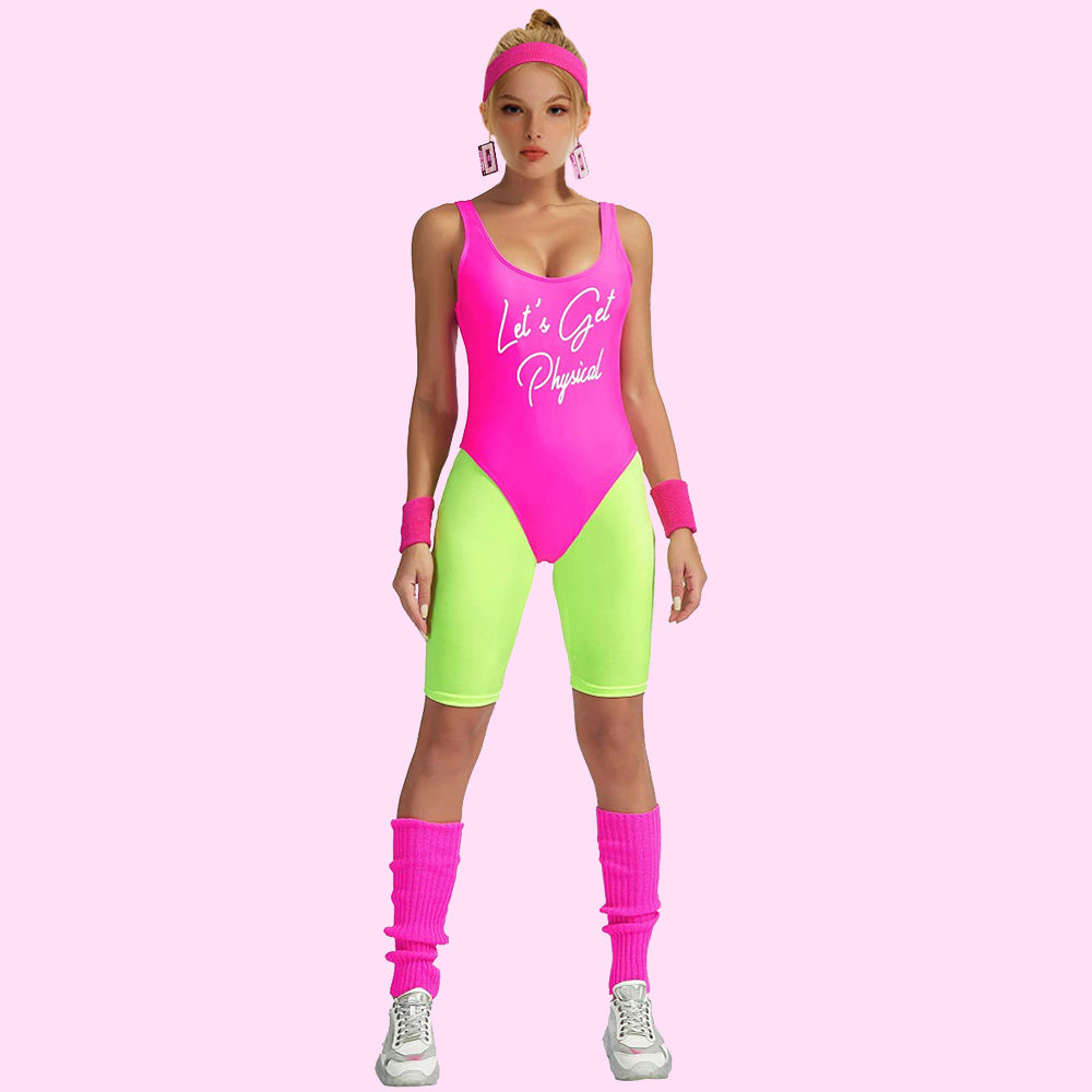 80s Workout Outfit - Pink & Black