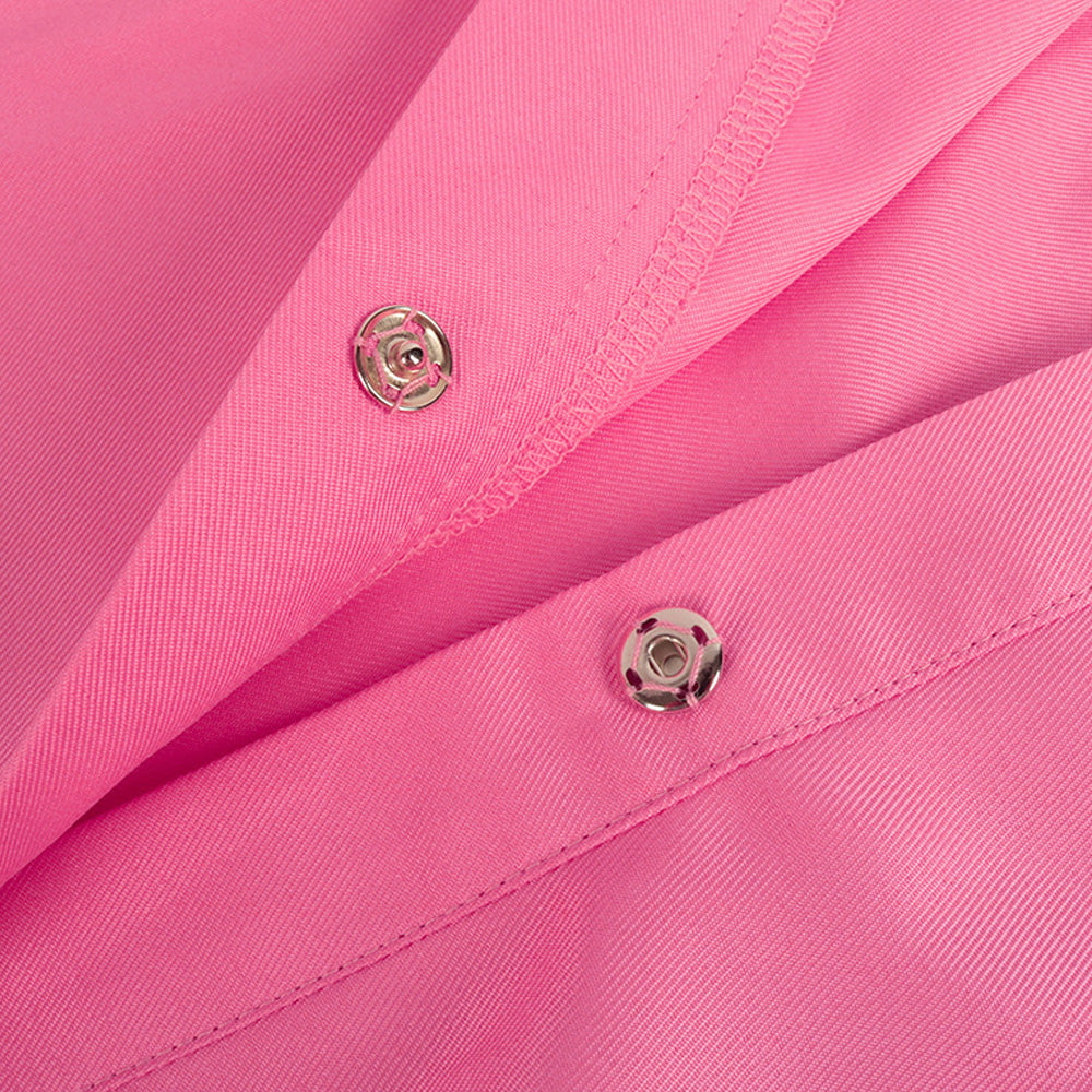 Barbiecore Pink Jumpsuit Margot Robbie Cosplay Outfits Button Down Belted Onesie