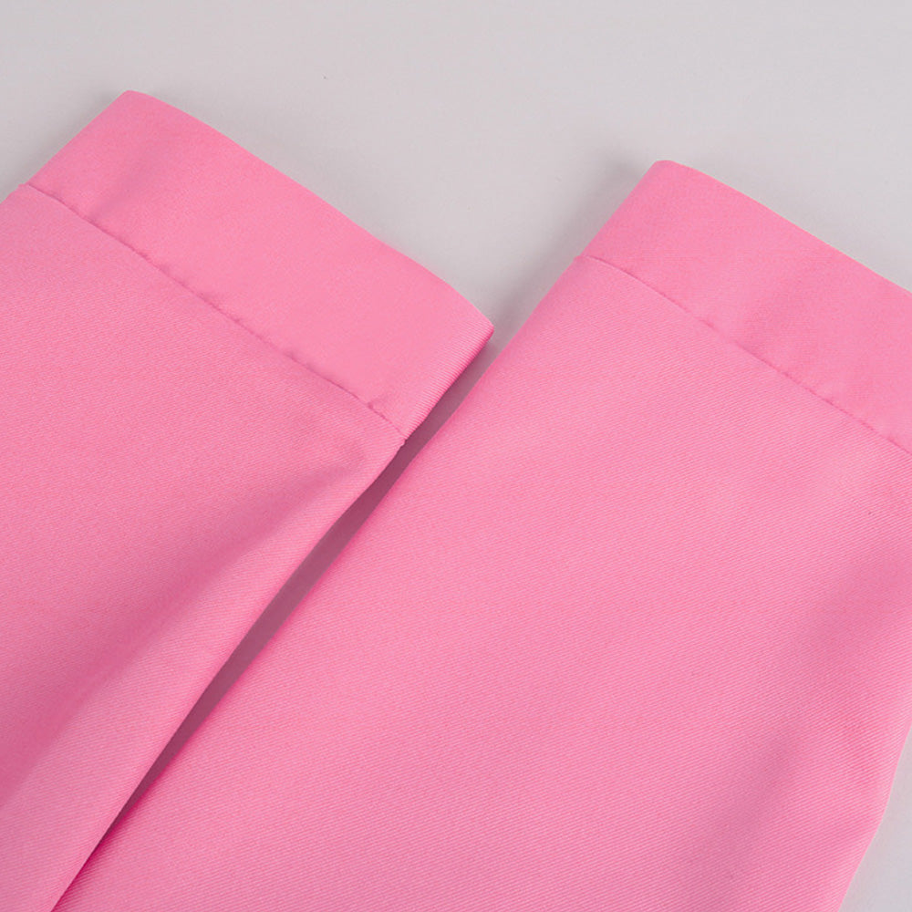 Barbiecore Pink Jumpsuit Margot Robbie Cosplay Outfits Button Down Belted Onesie