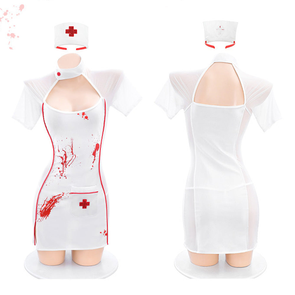 Sexy Bloody Nurse Costume Adult Nurse Role Play Uniform Anime Hospital Hottie Halloween Outfits