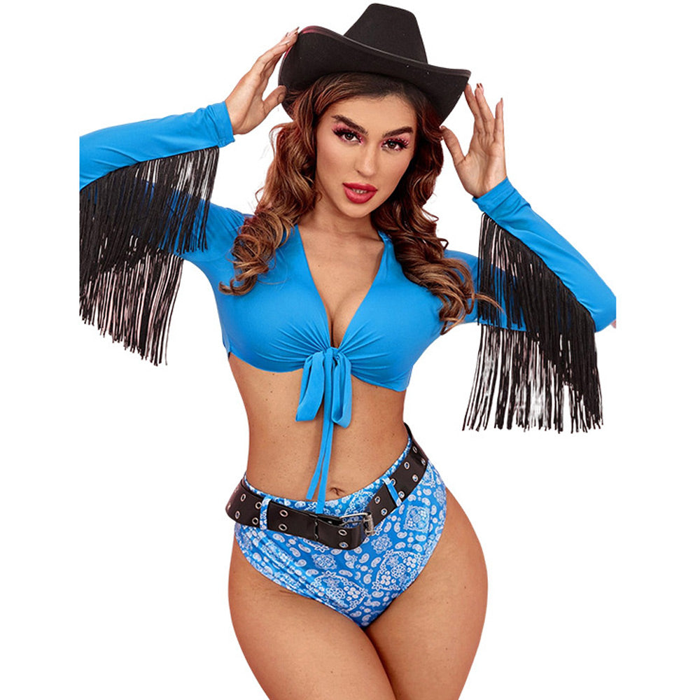 Cowgirl Cosplay Costume Adult Western Cowgirl Outfit Paisley Bandana  Halloween Costumes
