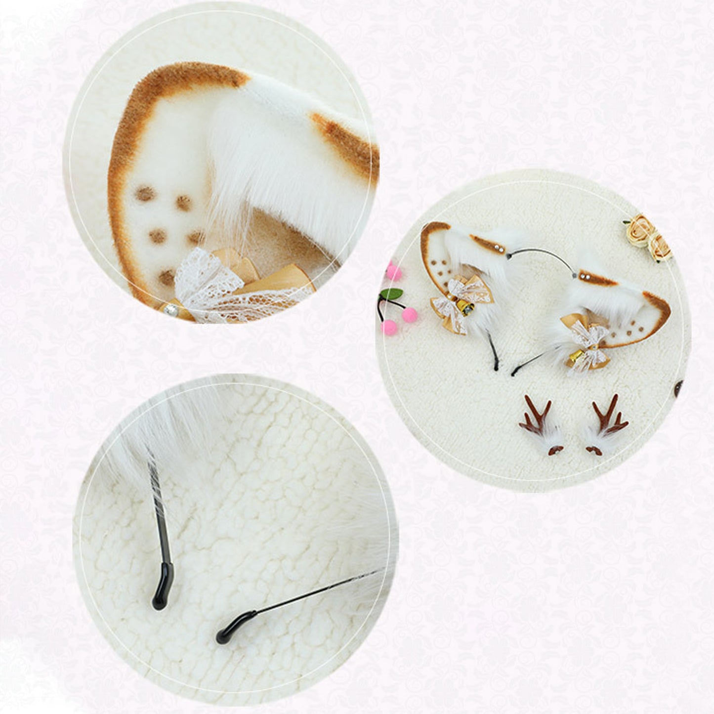 Faux Fur Reindeer Ears Hairband Animal Elk Ears Hair Hoop Plush Christmas Accessories