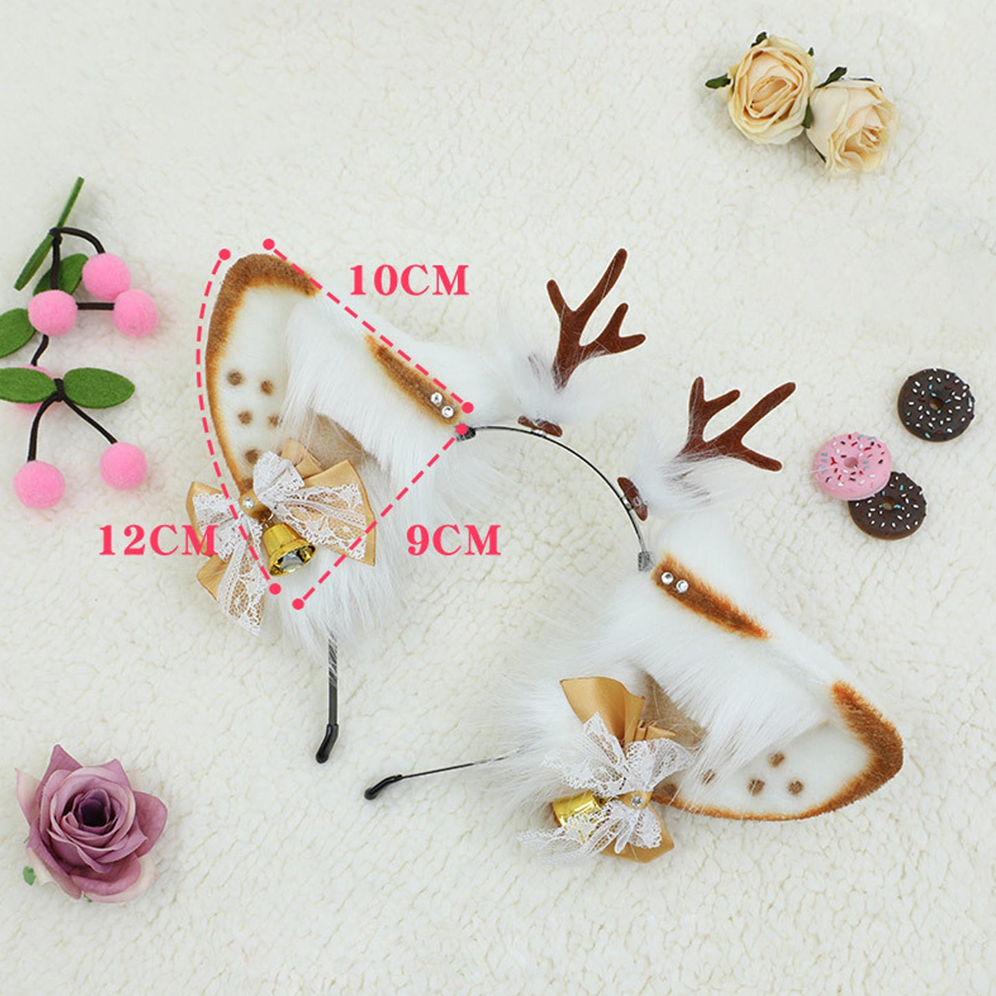 Faux Fur Reindeer Ears Hairband Animal Elk Ears Hair Hoop Plush Christmas Accessories