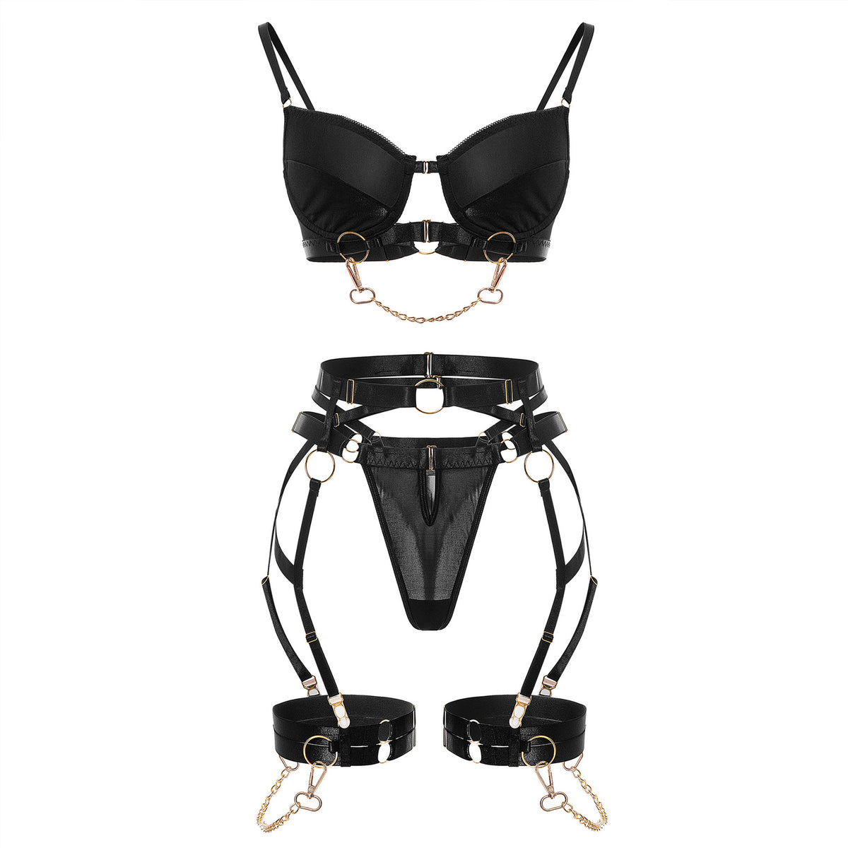 Yomorio Strappy Lingerie Set: Seductive Bras & Panties