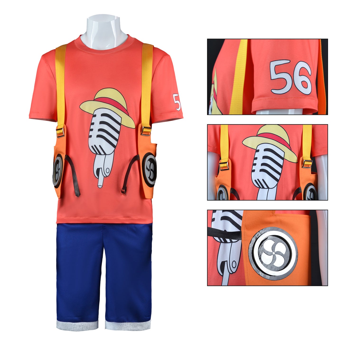 Straw Hat Pirates Cosplay Outfits Japanese Anime Full Set Costumes for Men
