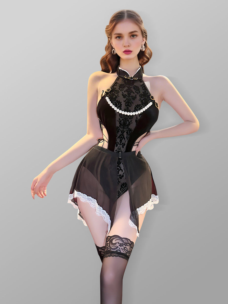 Sexy Chinese Bodysuit Lingerie with Pearls Sexy Chinese Bodysuit Lingerie with Pearls