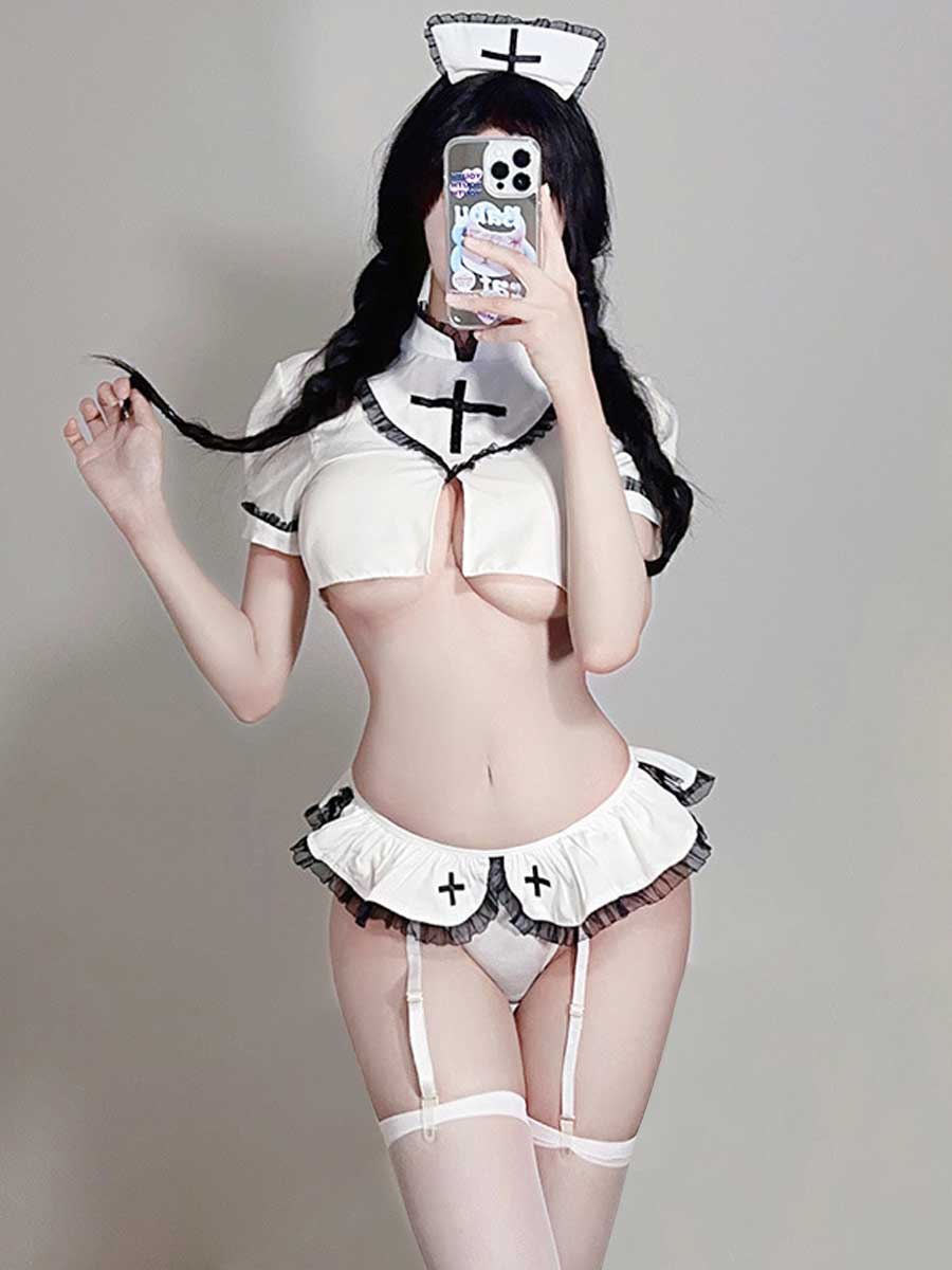 White Nurse Fancy Dress Lingerie Set – YOMORIO