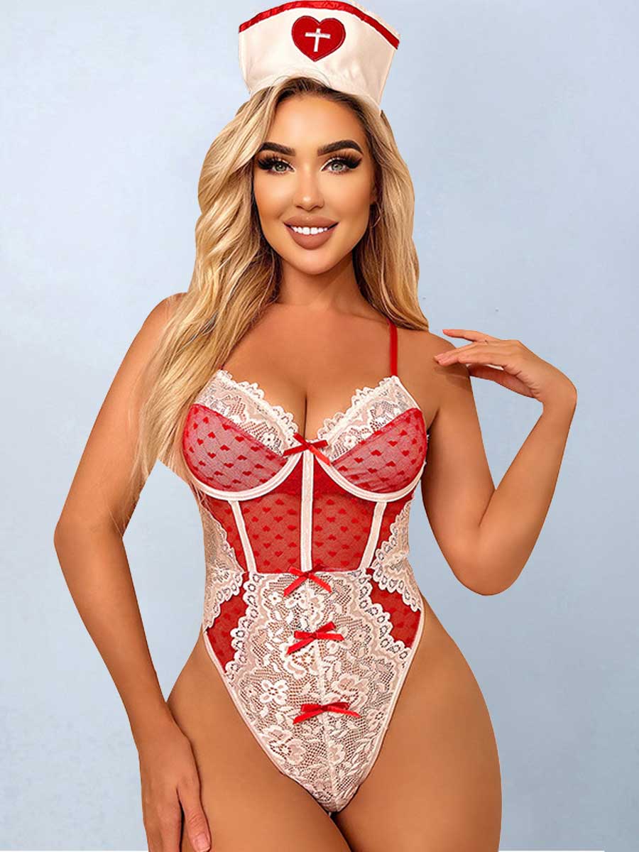 Sexy Lace Nurse Teddy Lingerie Sexy Lace Nurse Teddy Lingerie