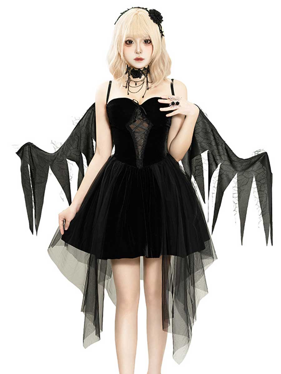 Sexy Succubus Cosplay Costume Dark Angel Outfit with Wing Devil Halloween Costumes, Black Outfit / M Sexy Succubus Cosplay Costume Dark Angel Outfit with Wing Devil Halloween Costumes, Black Outfit / M