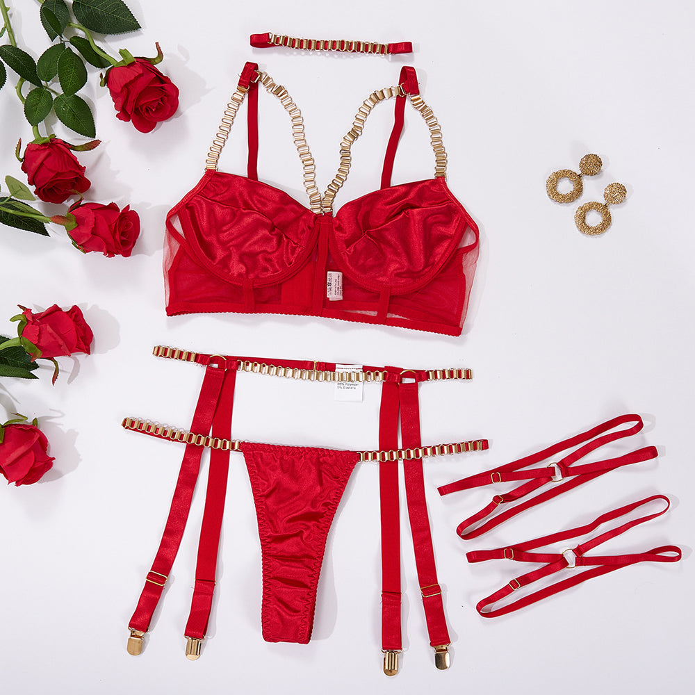Yomorio Lace Garter Bra Set - Sensual Elegance for Special Nights