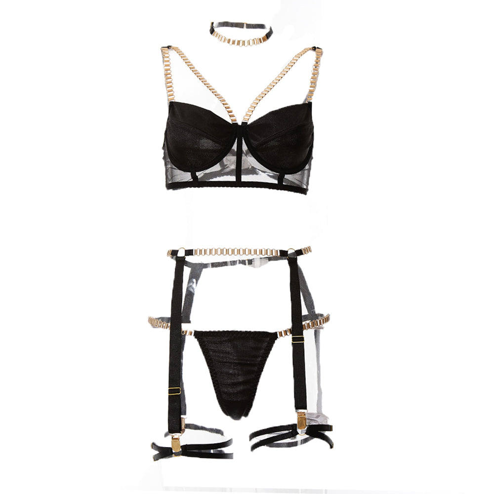 Yomorio Lace Garter Bra Set - Sensual Elegance for Special Nights
