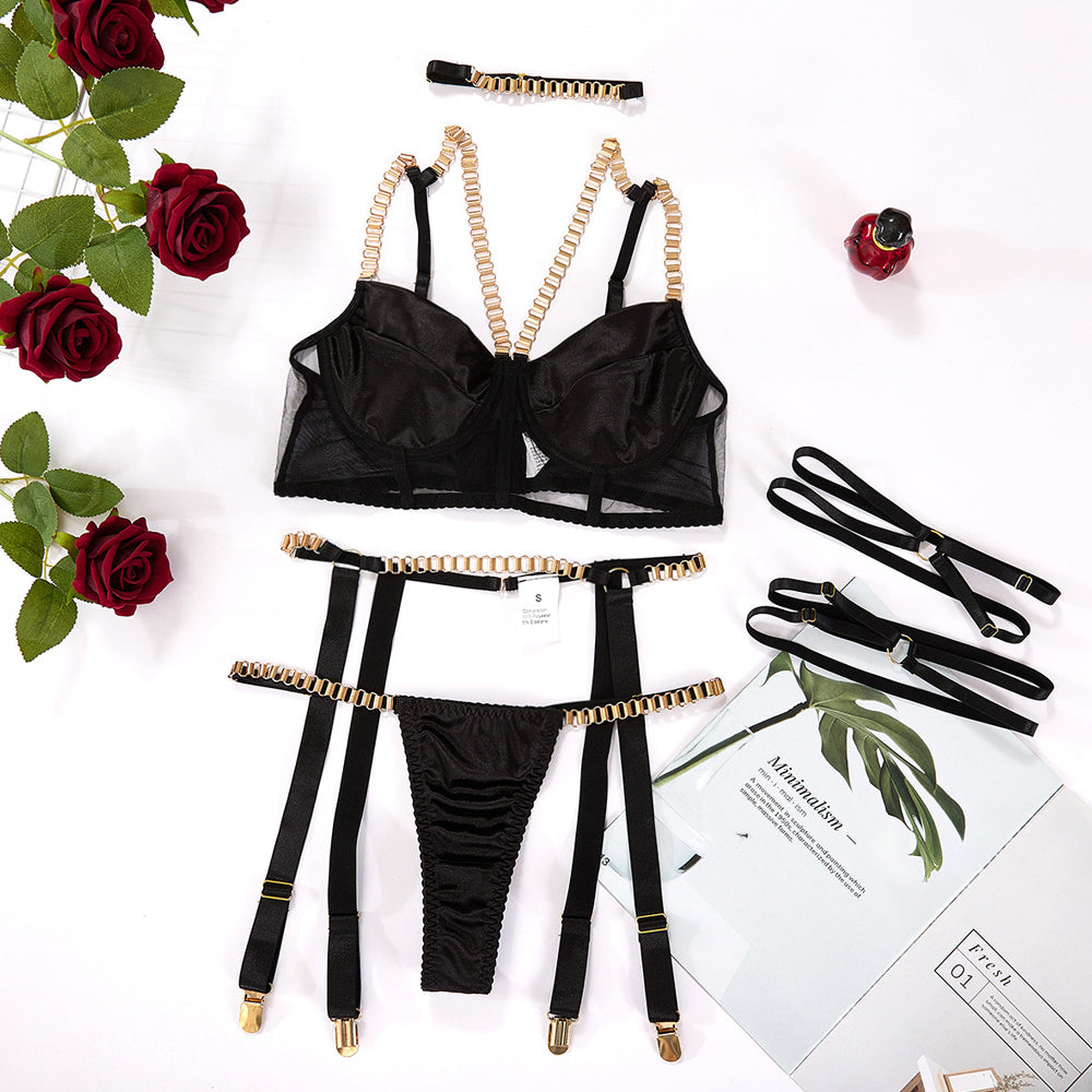 Yomorio Lace Garter Bra Set - Sensual Elegance for Special Nights