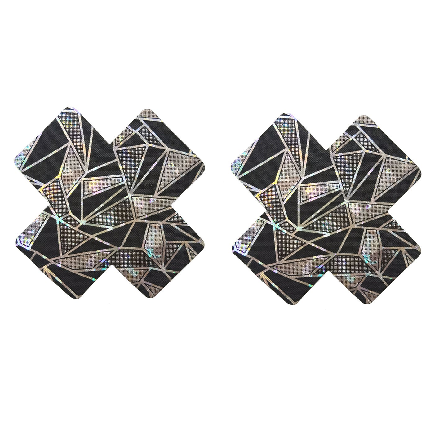Yomorio 3 Pack Black Reflective Pasties Geometric Nippe Covers Pasties