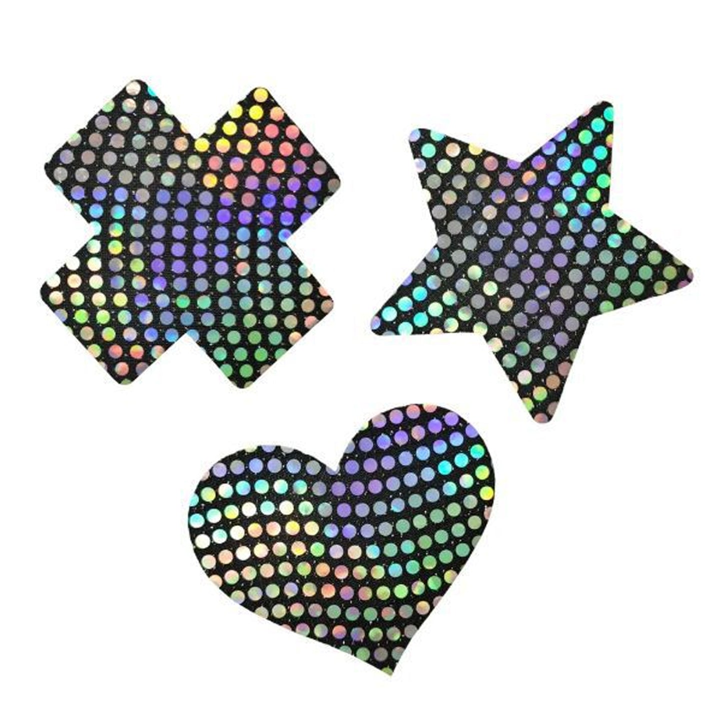 Yomorio 3 Pack Black Reflective Pasties Polka Dot Nippe Covers Pasties