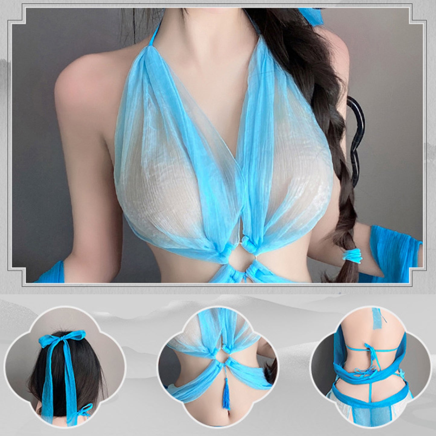 Yomorio Chinese Style Lingerie Set Arabian Erotic Cosplay Outfit Sexy Princess Fancy Dress