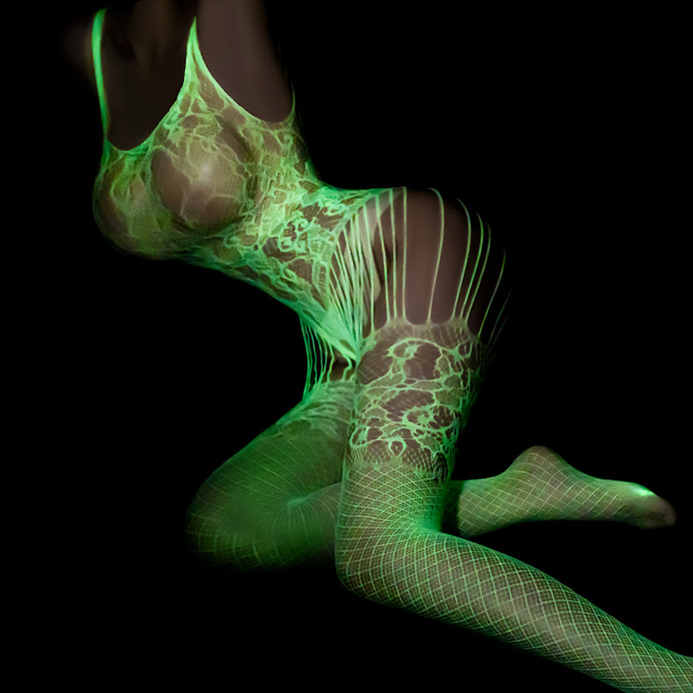 Yomorio Luminous Lace Bodystocking - Sexy White Teddy Design