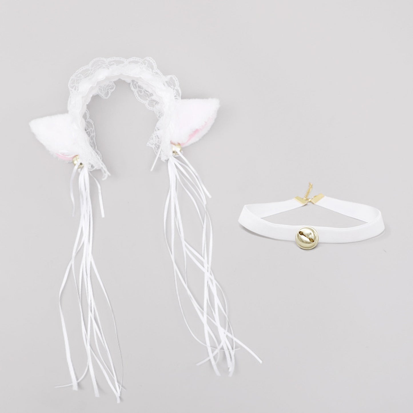 Yomorio Neko Girl Headband and Choker Lace Cat Ears Headpiece 2 Piece Cat Cosplay Accessories