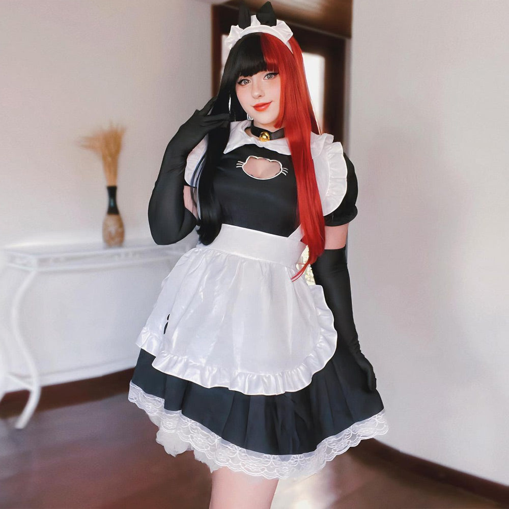 cute cosplay dress Sexy Maid Cosplay Costumes Anime Sweet Cat Girl Skirt Black White Pink Cute Lolita Dress Carnival
