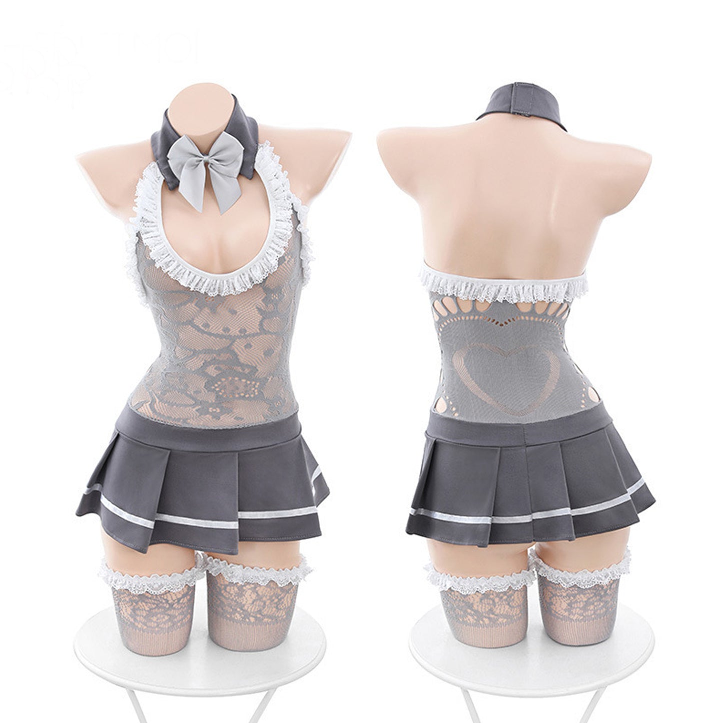 Yomorio Schoolgirl Cosplay Lingerie Japanese School Girl Costume Sheer Lace Lingerie Dress