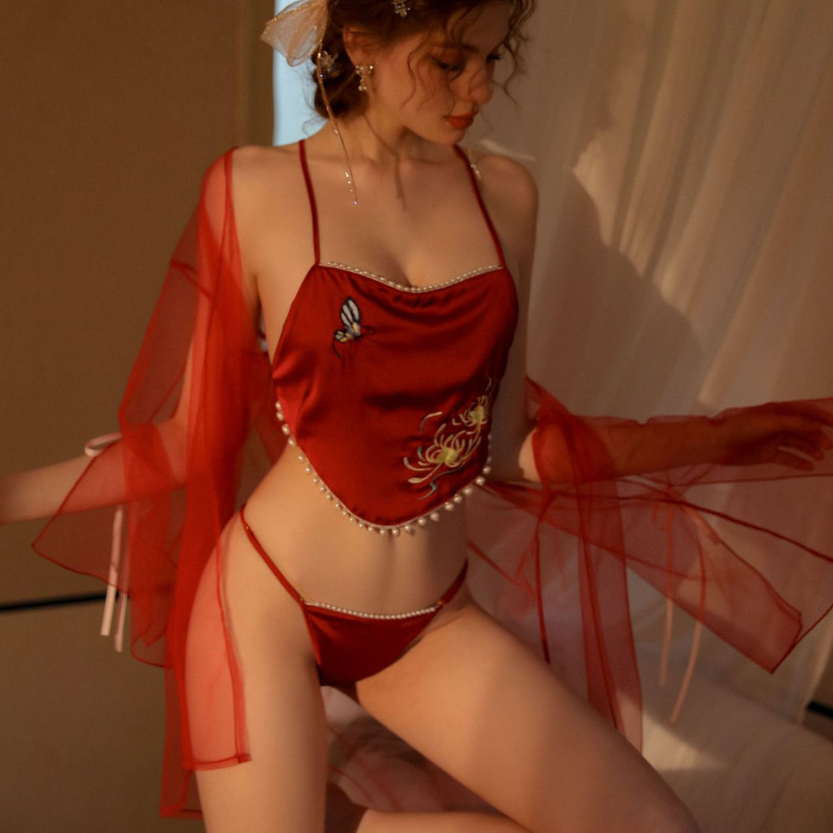 Yomorio Sexy Robe - Elegant Chinese-Style Lingerie for Special Nights