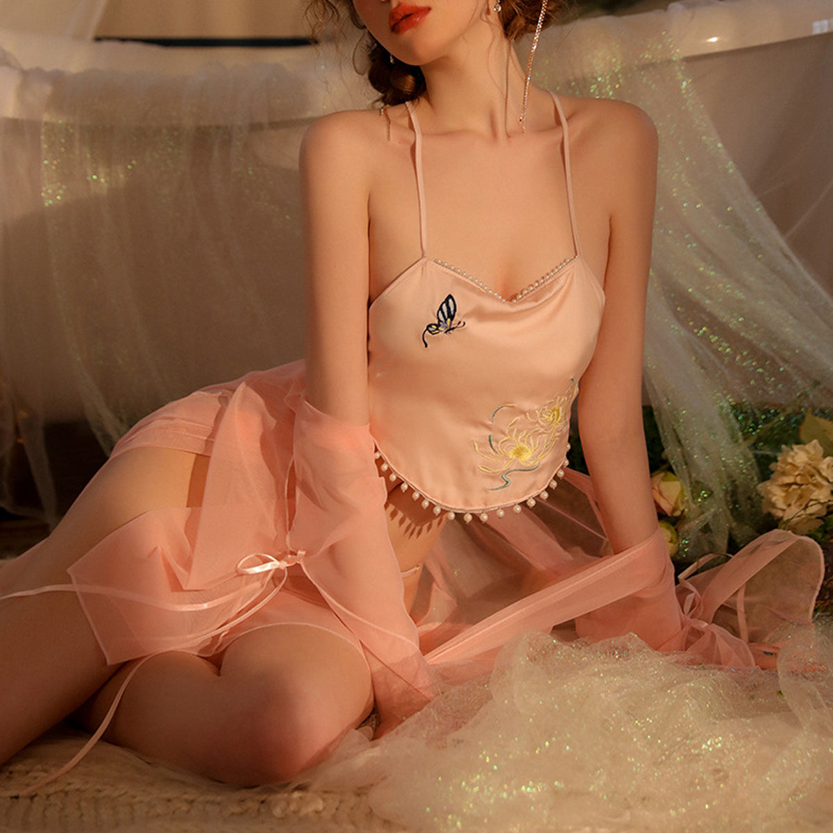Yomorio Sexy Robe - Elegant Chinese-Style Lingerie for Special Nights
