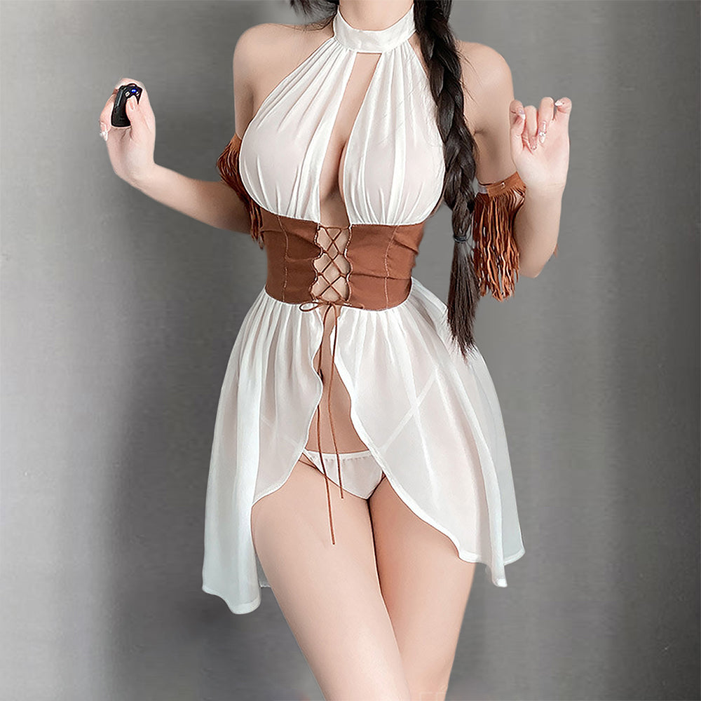 Yomorio White Halter Babydoll Set - Sexy Lingerie for Special Nights YOMORIO Yomorio White Halter Babydoll Set - Sexy Lingerie for Special Nights YOMORIO