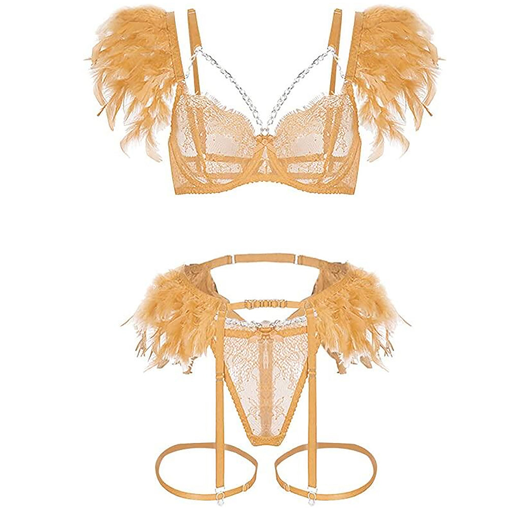 YOMORIO Feather Lingerie Sets - Elevate Your Sensuality for Valentines