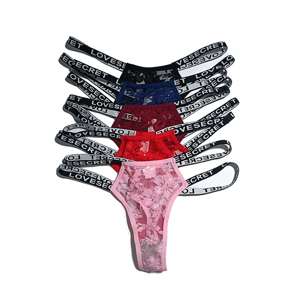 Yomorio Sheer Lace Panty with "LOVE SECRET" Print - Sexy Lingerie Set