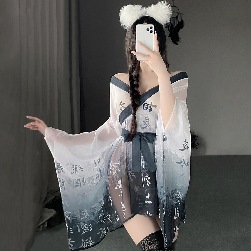 Yomorio Sexy Kimono Robes Asian Cosplay Lingerie Chinese Character YOMORIO Yomorio Sexy Kimono Robes Asian Cosplay Lingerie Chinese Character YOMORIO
