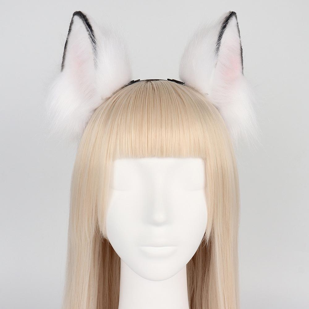 Fox Cat Ears Hair Headband Long Fur Animal Wolf Cosplay Party Headwear