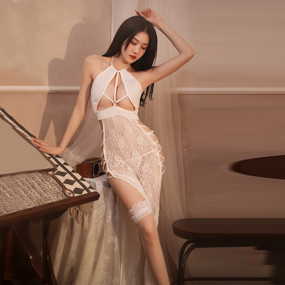 Sexy Cheongsam Dress Sheer Side Slit Lingerie Costume Chinese Qipao Dr YOMORIO Sexy Cheongsam Dress Sheer Side Slit Lingerie Costume Chinese Qipao Dr YOMORIO