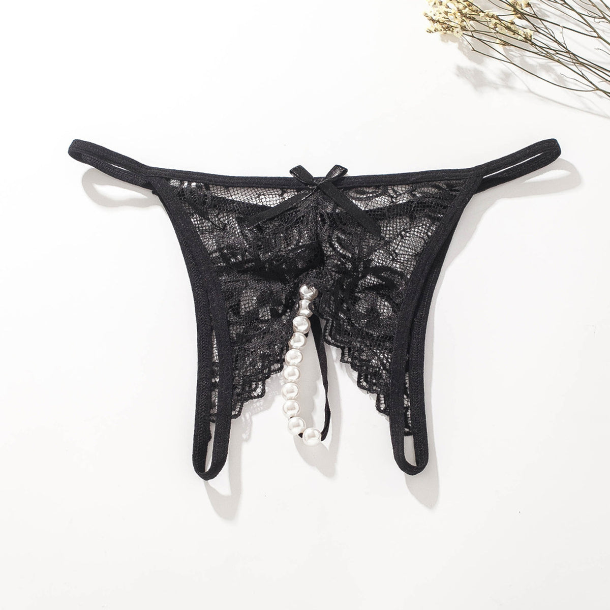 Yomorio Black Lace Thong Underwear - Sheer Mesh, and Unique