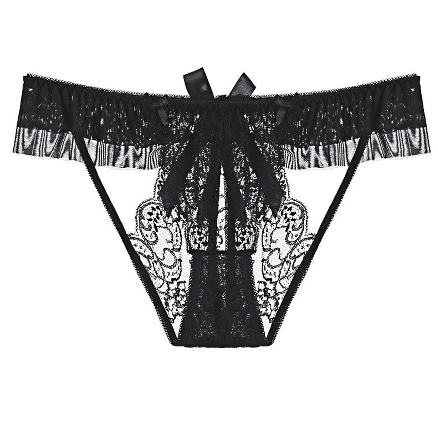 Sexy Lace Panty Sheer Mesh Ruffle Low Waist Briefs