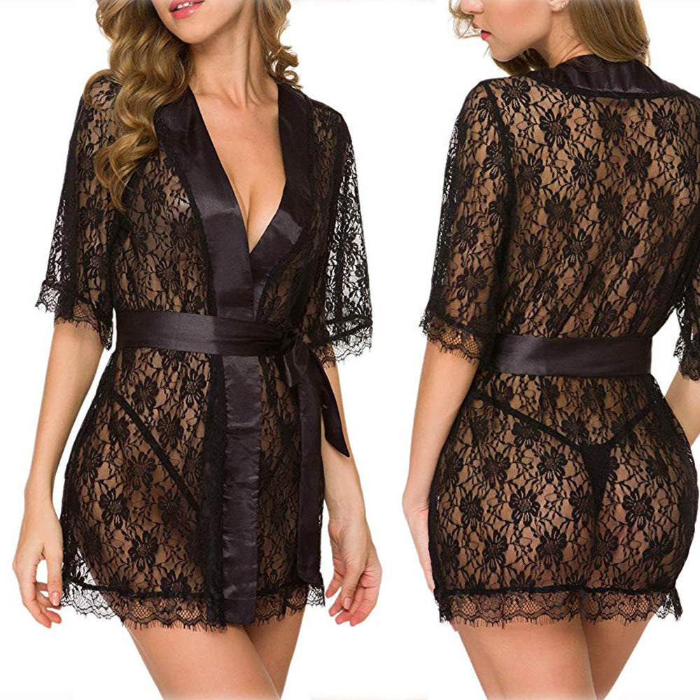 Yomorio Sexy Floral Lace Kimono - Elegant Sleepwear for Every Occasion