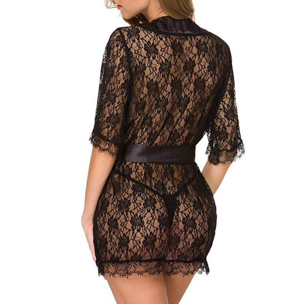 Yomorio Sexy Floral Lace Kimono - Elegant Sleepwear for Every Occasion