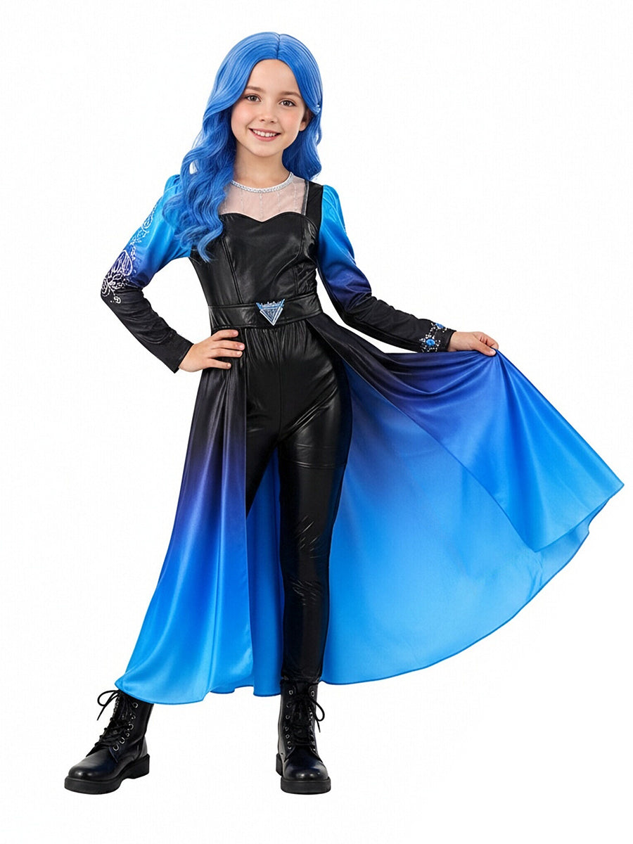 Evil Blue Princess PU Leather Costume