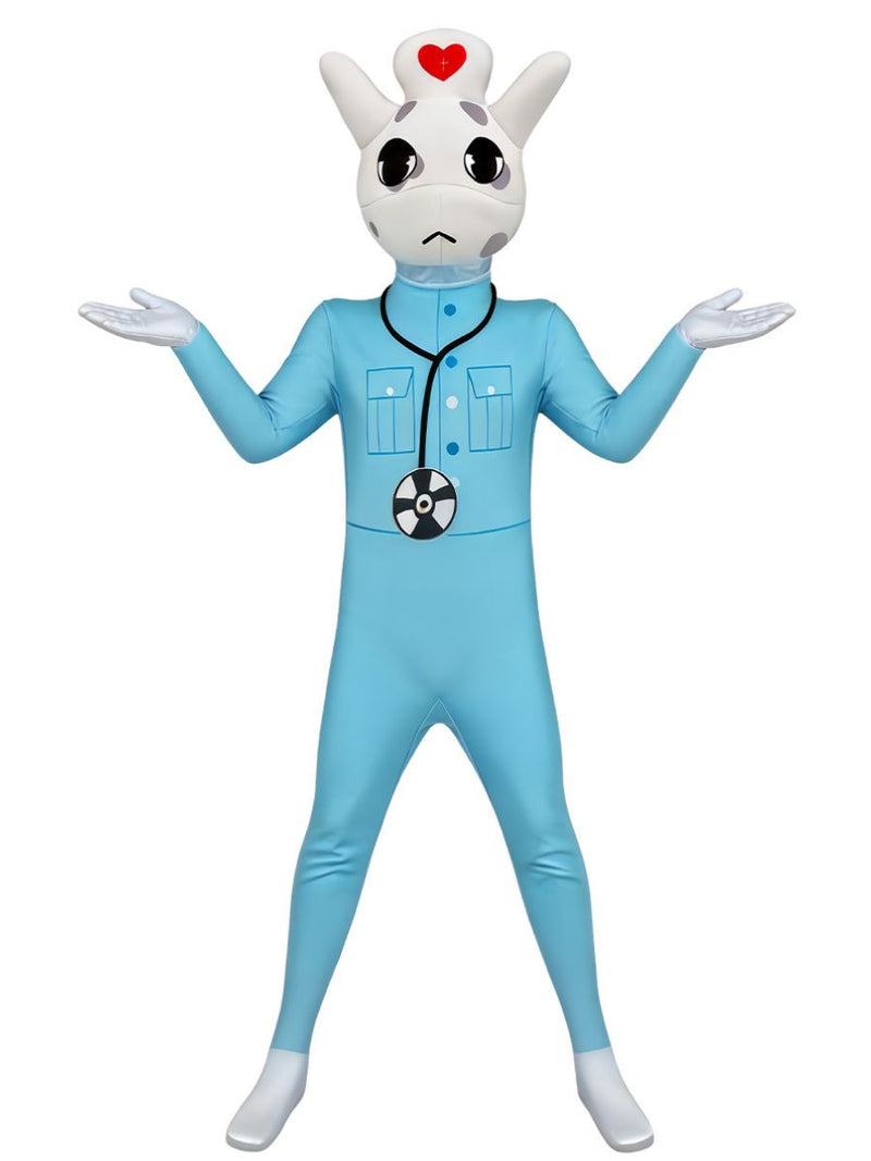 Animal Hospital Nurse Costume Nurse Bunny Full Body Jumpsuit for Kids and Adults