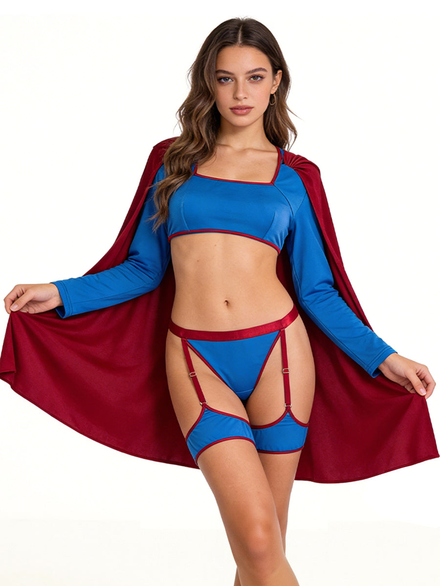 Sultry Superhero Garter Lingerie Set