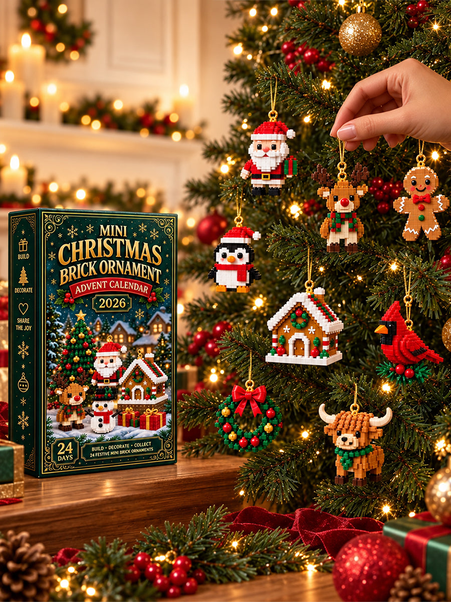 24 Day Christmas Brick Ornament Advent Calendar 2026 24 Festive Mini Building Block Ornaments Set