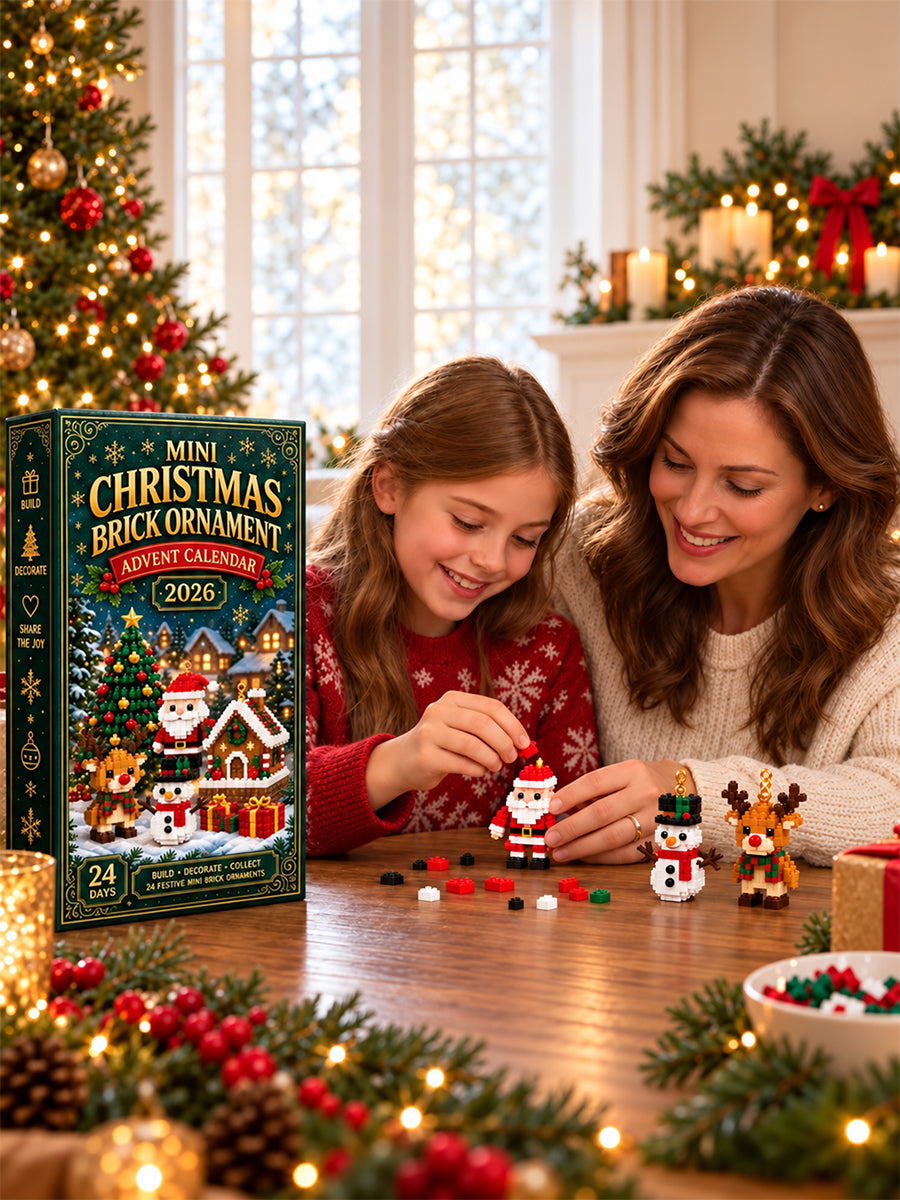 24 Day Christmas Brick Ornament Advent Calendar 2026 24 Festive Mini Building Block Ornaments Set