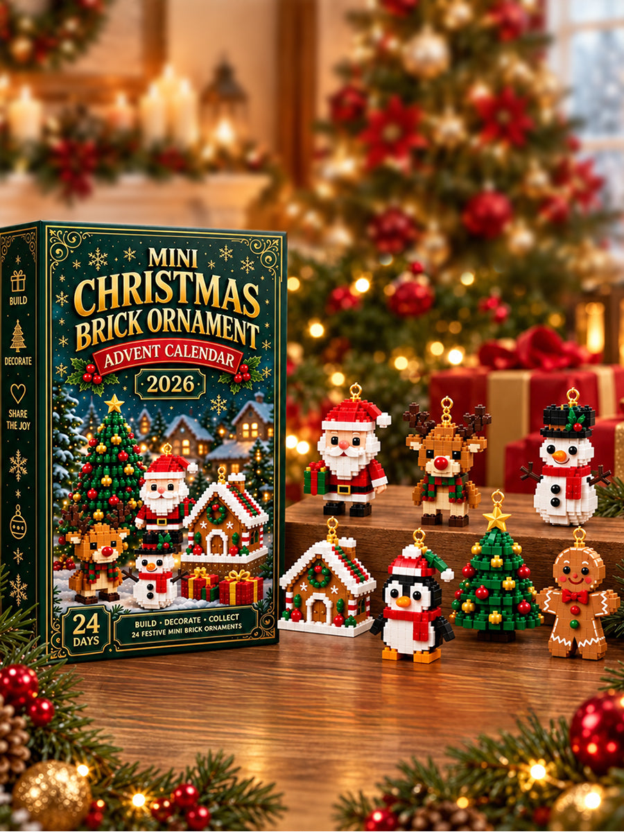 24 Day Christmas Brick Ornament Advent Calendar 2026 24 Festive Mini Building Block Ornaments Set