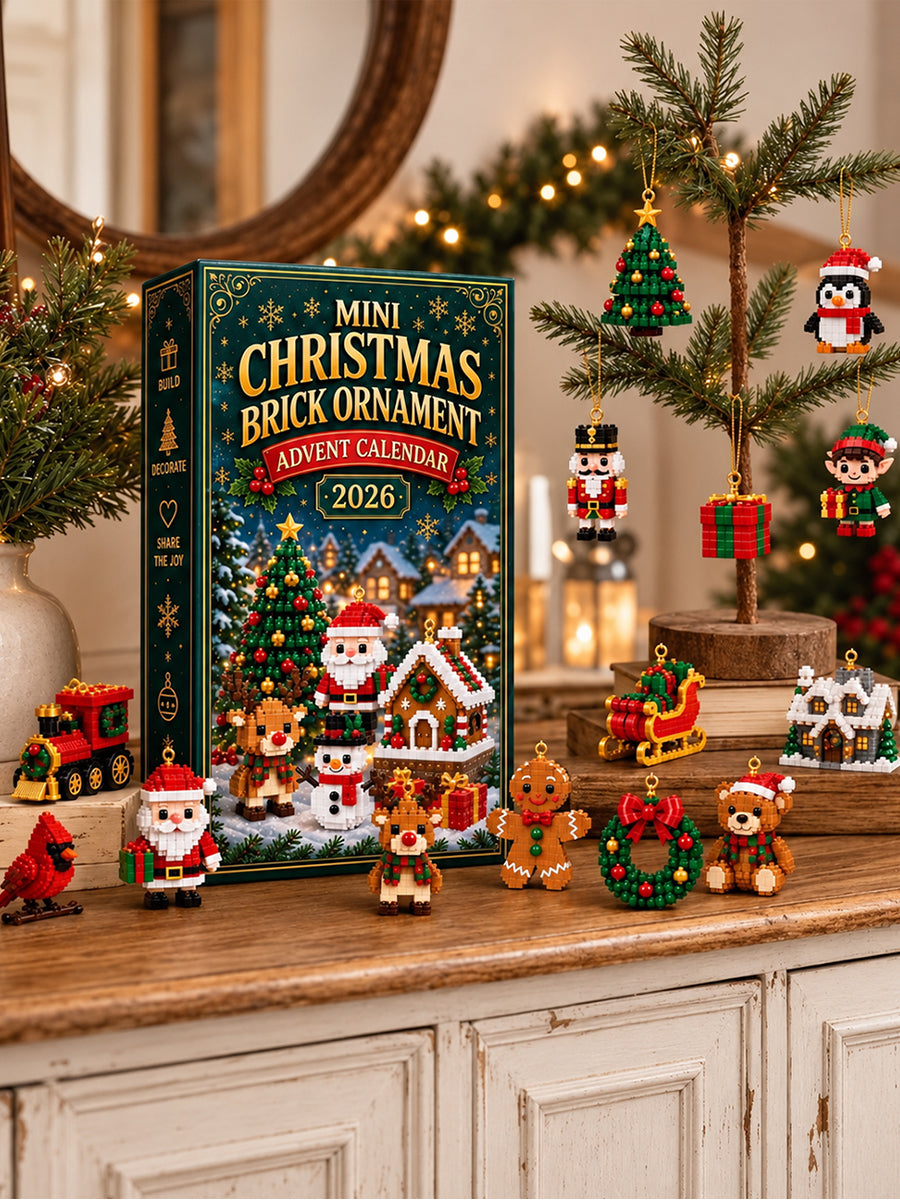 24 Day Christmas Brick Ornament Advent Calendar 2026 24 Festive Mini Building Block Ornaments Set