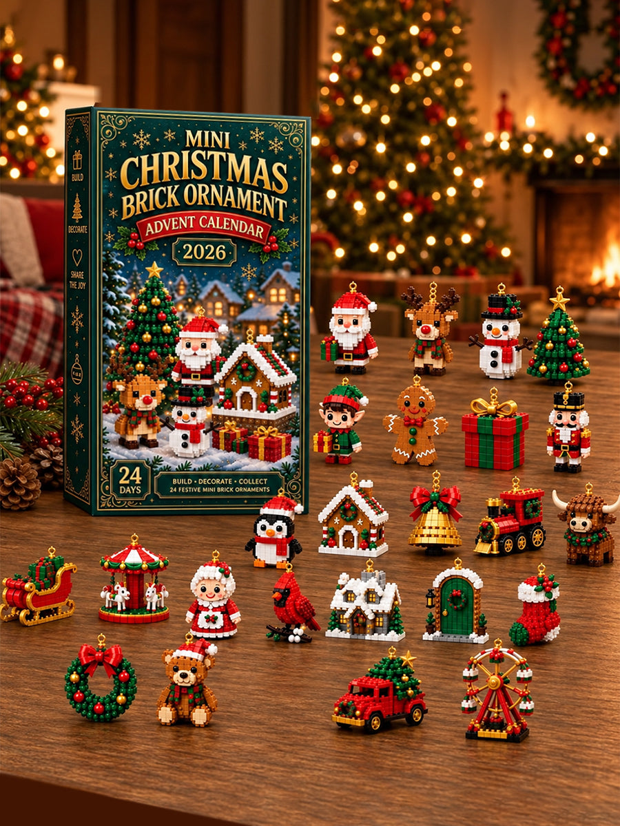 24 Day Christmas Brick Ornament Advent Calendar 2026 24 Festive Mini Building Block Ornaments Set