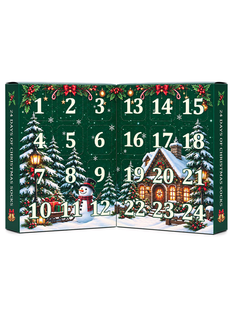 Christmas Socks Countdown Calendar for Adults Women Men 24 Pcs Socks Christmas Advent Calendar