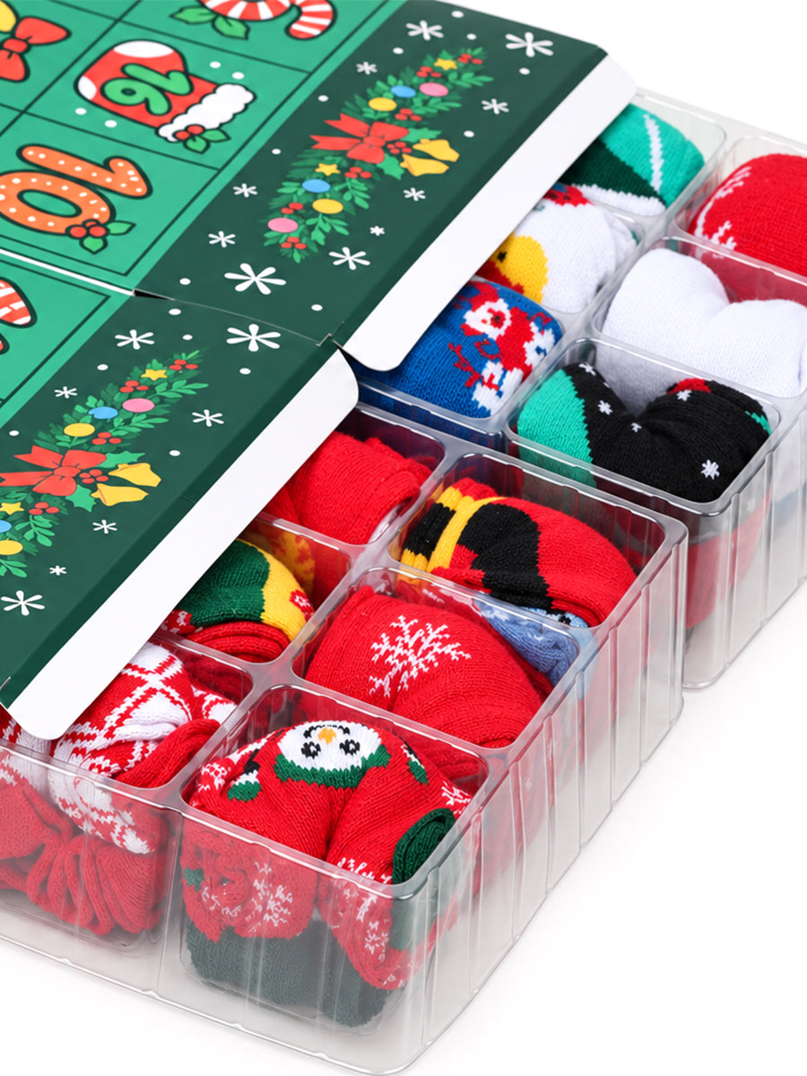 Christmas Socks Countdown Calendar for Adults Women Men 24 Pcs Socks Christmas Advent Calendar