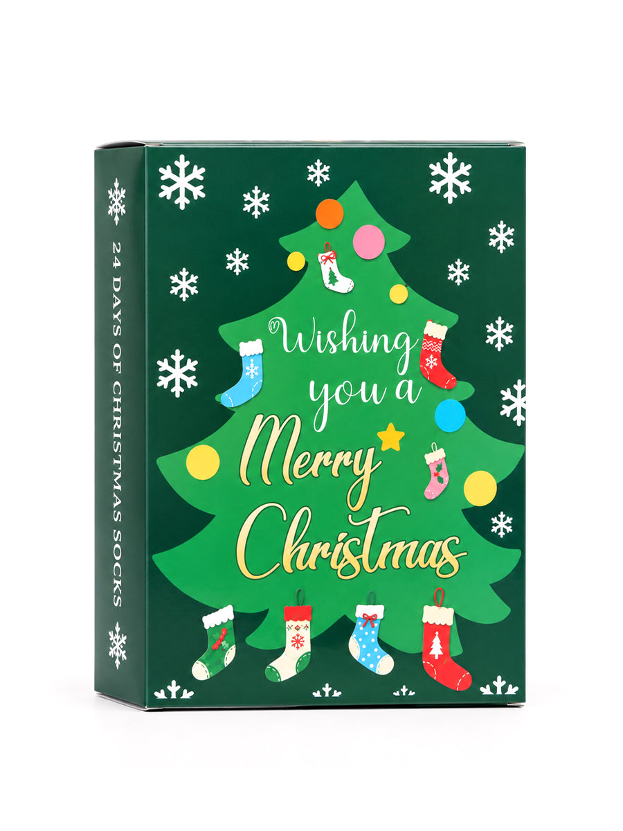 Christmas Socks Countdown Calendar for Adults Women Men 24 Pcs Socks Christmas Advent Calendar