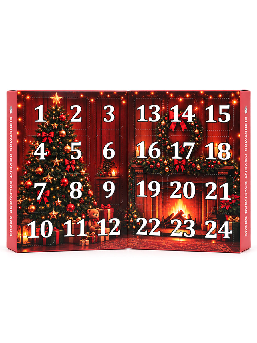 Christmas Socks Countdown Calendar for Adults Women Men 24 Pcs Socks Christmas Advent Calendar