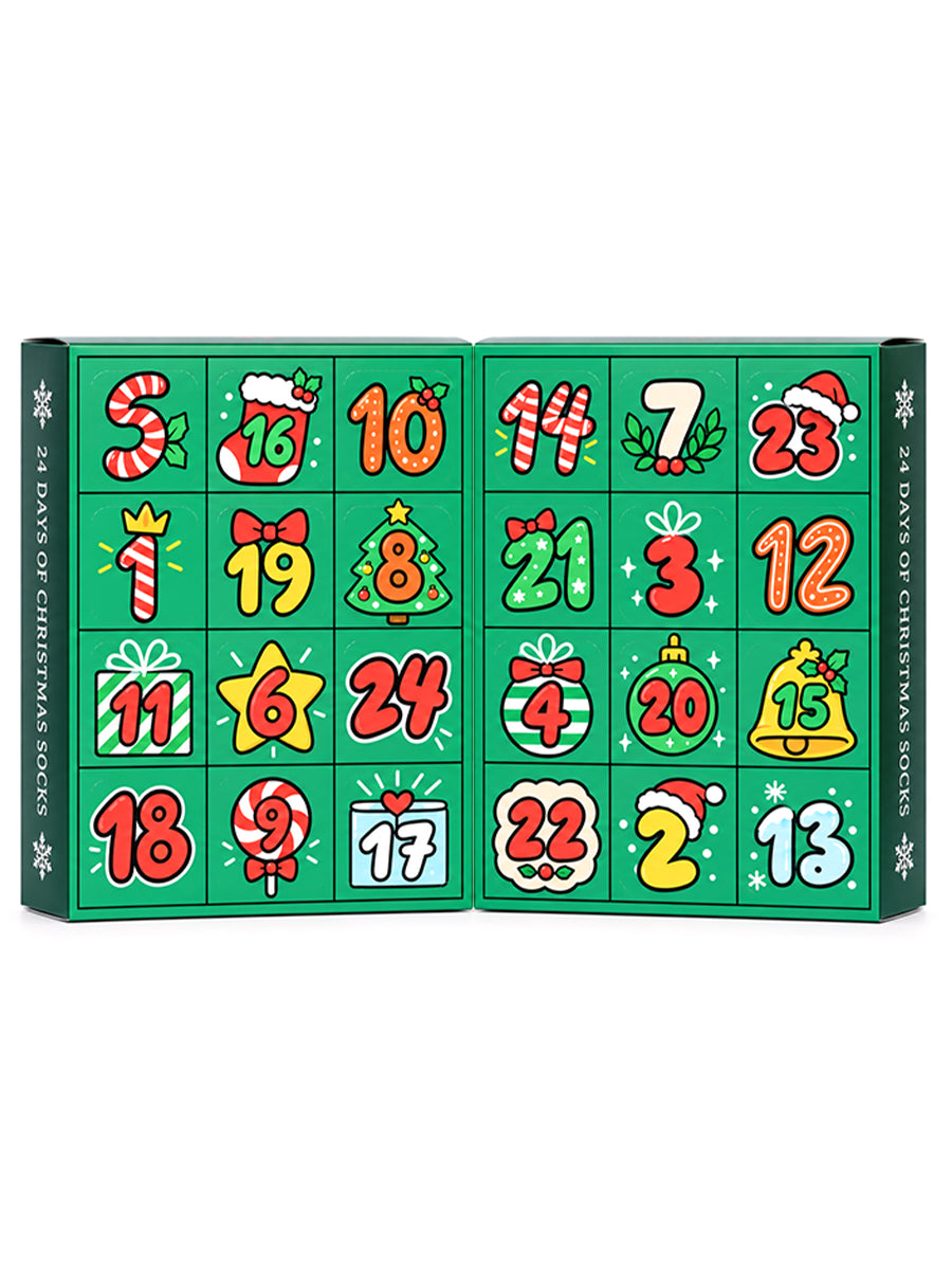 Christmas Socks Countdown Calendar for Adults Women Men 24 Pcs Socks Christmas Advent Calendar