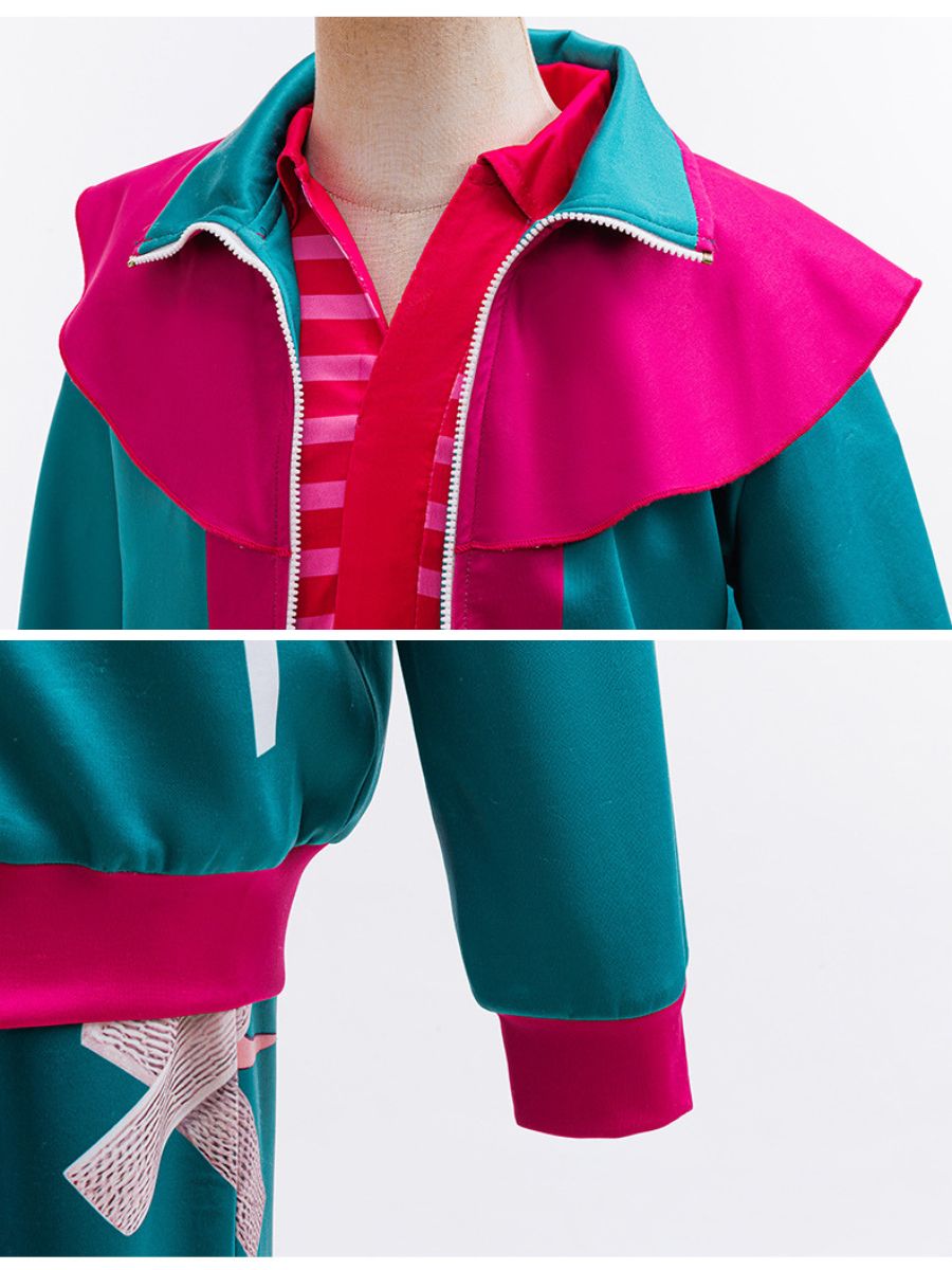Forgotten Island Raissa Costume Animated Retro 80s Camp Tracksuit Cosplay Set