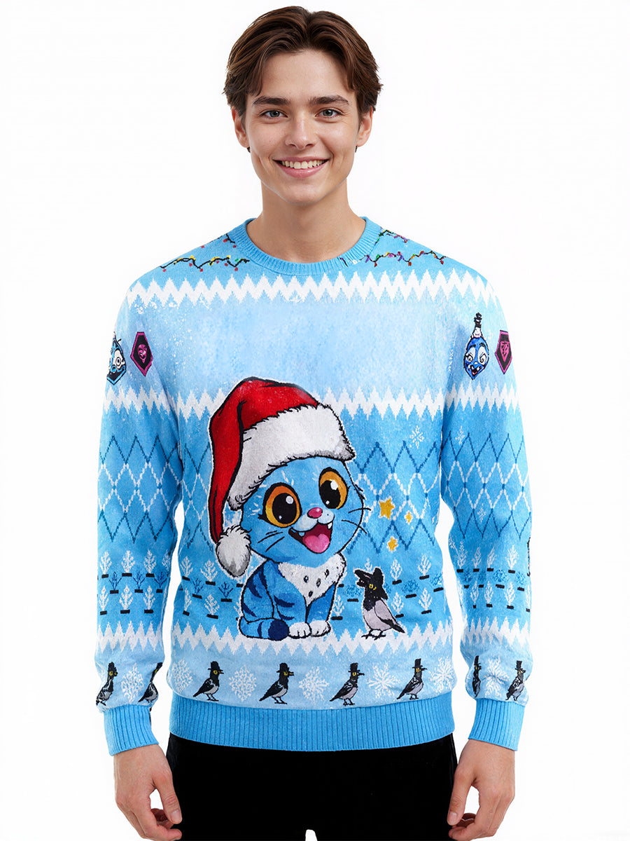 Cozy Blue Holiday Sweater for Adults
